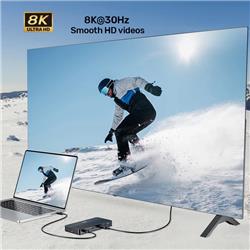 UNITEK 13-in-1 MST 8K 10Gbps 100W Docking Station for Triple Displays(Open Box)