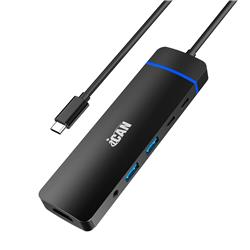 iCAN station d'accueil 8-en-1 100 W Type-C 10 Gbit/s avec lumière LED