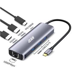 iCAN 7-in-1 Dual HDMI USB-C Docking Station(Open Box)