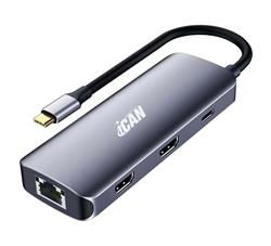iCAN 7-in-1 Dual HDMI USB-C Docking Station(Open Box)