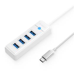 Orico Hub USB 3.0 à 4 ports avec câble de 1,64 pi, entrée USB-C