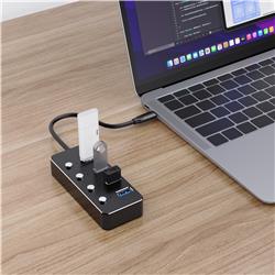 iCAN Concentrateur USB 3.0 4 ports, Interrupteurs d'alimentation