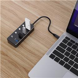 iCAN Concentrateur USB 3.0 4 ports, Interrupteurs d'alimentation
