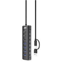 iCAN Hub alimenté USB 3.2 à 7 ports 10 Gbit/s avec adaptateur 12 V 2 A