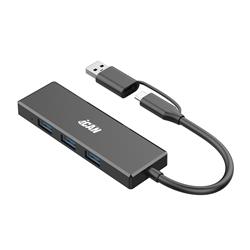 iCAN Hub USB 3.0 Ultra Slim 4 ports avec double entrée USB-A/C