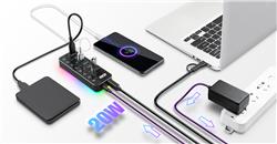 iCAN 7-Port Powered USB 3.0 Hub with Individual On/Off Switches