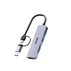 UNITEK 5-in-1 USB-A Hub with SD and Micro SD Card Readers