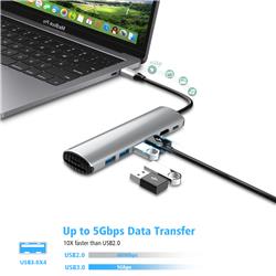 iCAN 8-in-1 100W USB Hub with 4K HDMI(Open Box)