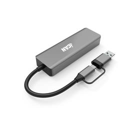 iCAN Hub Ethernet USB 3.0 4-en-1 avec deux connecteurs USB-A/C