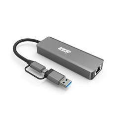 iCAN Hub Ethernet USB 3.0 4-en-1 avec deux connecteurs USB-A/C