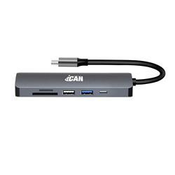 iCAN 6-in-1 USB-C Adaptor Hub with HDMI, PD 100W(Open Box)