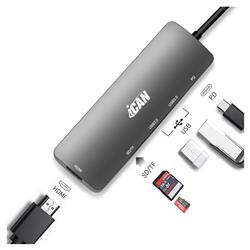 iCAN 6-in-1 USB-C Adaptor Hub with HDMI, PD 100W(Open Box)