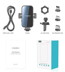 Choetech 15W - Chargeur sans fil universel pour voiture(Open Box)