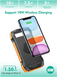Choetech 20000mAh 45W Solar Wireless Power Bank, 4 Outputs + 2 Inputs(Open Box)