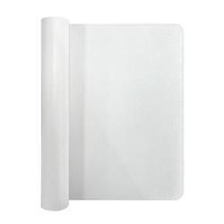iCAN White PU Leather Top + Anti-Slip Suede Desk Pad w/ Stitched Lines