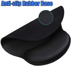 iCAN Mouse Pad with Wrist Rest, Non-slip Rubber Base, Black(Open Box)