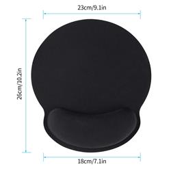 iCAN Mouse Pad with Wrist Rest, Non-slip Rubber Base, Black(Open Box)
