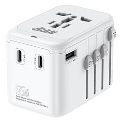 iCAN 65W 4-Port Universal Travel Adapter with 3 USB-C and 1 USB-A