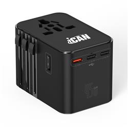 iCAN 45W 5-Port Universal Travel Adapter with 3 USB-C and 2 USB-A