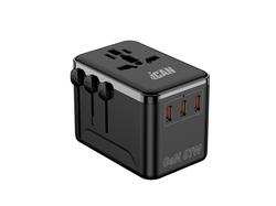 iCAN OL-A02-PQ67 67W 4-Port Universal Travel Adaptor with 3 USB-C and 1 USB-A