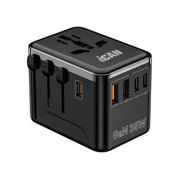 iCAN 35W 5-Port Universal Travel Adapter with 3 USB-C and 2 USB-A