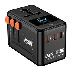 iCAN 100W TFT Display Travel Adapter with 1A3C
