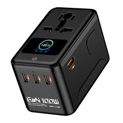 iCAN 100W TFT Display Travel Adapter with 1A3C