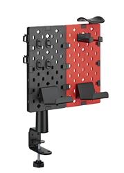 ICAN 2-Piece Desk Mounted Rotating Pegboard, Black & Red