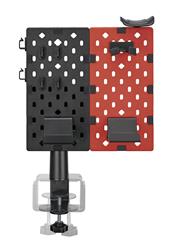 ICAN 2-Piece Desk Mounted Rotating Pegboard, Black & Red
