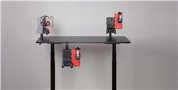 ICAN 2-Piece Desk Mounted Rotating Pegboard, Black & Red