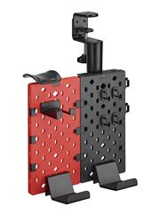ICAN 2-Piece Desk Mounted Rotating Pegboard, Black & Red