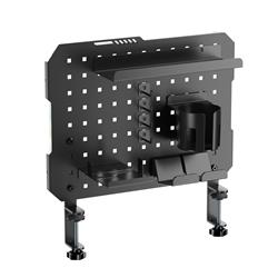 ICAN Clamp-On Desk Pegboard with LED Lighting & Accessories, Black