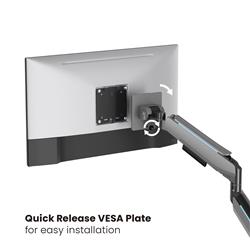Bras de moniteur simple à ressort à gaz RGB robuste ICAN, compatible avec les modèles de 17 à 49 pouces