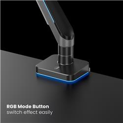 Bras de moniteur simple à ressort à gaz RGB robuste ICAN, compatible avec les modèles de 17 à 49 pouces