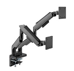 Bras double écran à ressort à gaz RGB robuste ICAN, compatible avec les modèles de 17 à 35 pouces(Open Box)