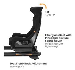 Cockpit de simulation Strix ARMOURY avec siège et levier – Noir