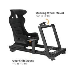 Cockpit de simulation Strix ARMOURY avec siège et levier – Noir