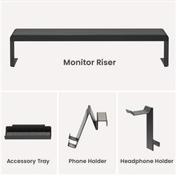 Support d'écran en acier robuste ICAN avec support de plateau de range(Open Box)