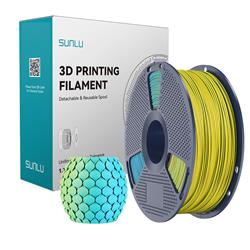Sunlu 1.75mm, 1kg/spool, PLA Matte Dual Color Yellow Cyan