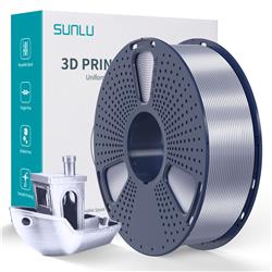 Sunlu 1.75mm, 1kg/spool, Silk PLA+ filament (Silver)