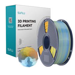 Sunlu 1.75mm,1kg/spool,Silk PLA+ Forth-Color Blue Purple Orange Yellow