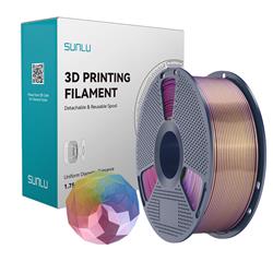 Sunlu 1.75mm, 1kg/spool, Silk PLA+ Forth-Color Blue Purple Red Gold