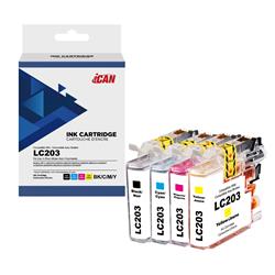 iCan Cartouche d'encre noire et tricolore compatible Brother LC203