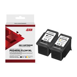 iCan Canon PG240XL Black and CL241XL Tri-color Ink Cartridge