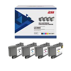 iCAN Cartouche d'encre noire compatible Brother LC 404