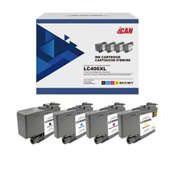 Cartouche d'encre Brother LC 406 XL compatible iCAN, lot de 4
