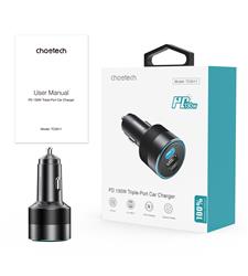 Choetech 130W Triple-Port Fast Car Charger(Open Box)