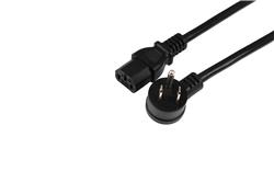 iCAN 45 Degree Angled External Computer Power Cable, Cord 18AWG, 6FT, Black