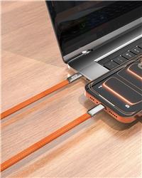 iCAN USB 2.0 Ultra-thin Type-C Male to Male Flat Cable, 240W, 3ft