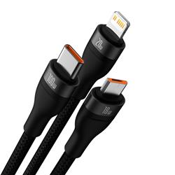 Baseus Two-for-three Charging Cable U+C to M+L+C 100W